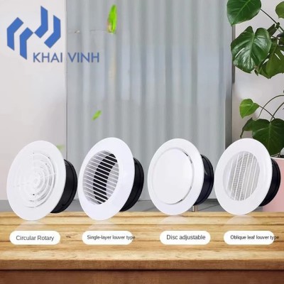 Miệng gió ABS 75 - 100 - 125 - 150 -200 - Nhựa cao cấp WHITE